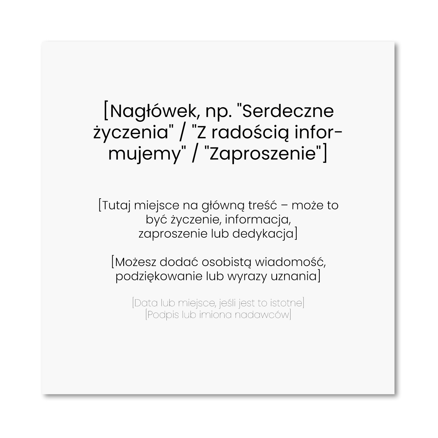 Zaproszenie, Szarość i Róż, 15X15 CM,Sosnowa Pracownia - obrazek 4