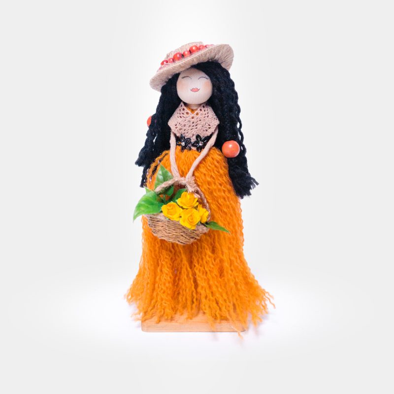 Prezent Handmade, Lalka Pomarańczowa Krysia, 28 CM, Sosnowa Pracowania