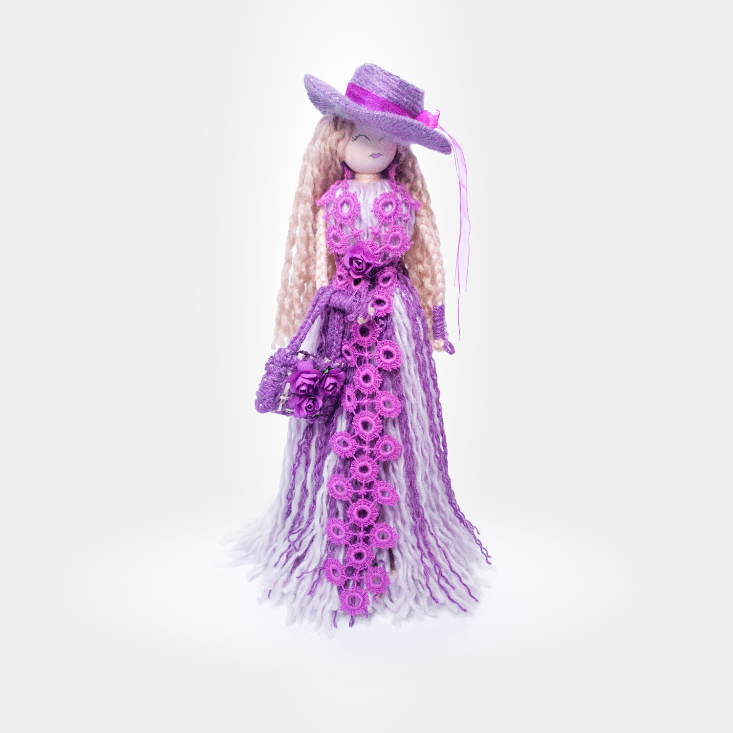 Prezent Handmade, Lalka Różowa Mariola, 28 CM, Sosnowa Pracowania