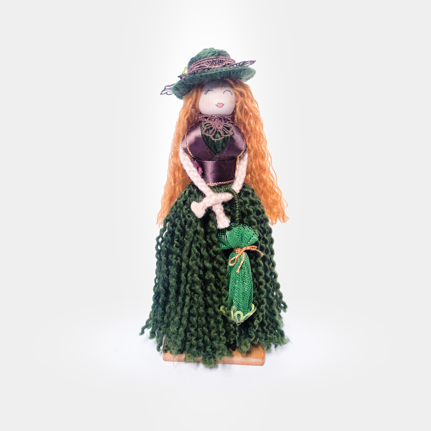 Prezent Handmade, Lalka Zielona Kasia, 28 CM, Sosnowa Pracowania