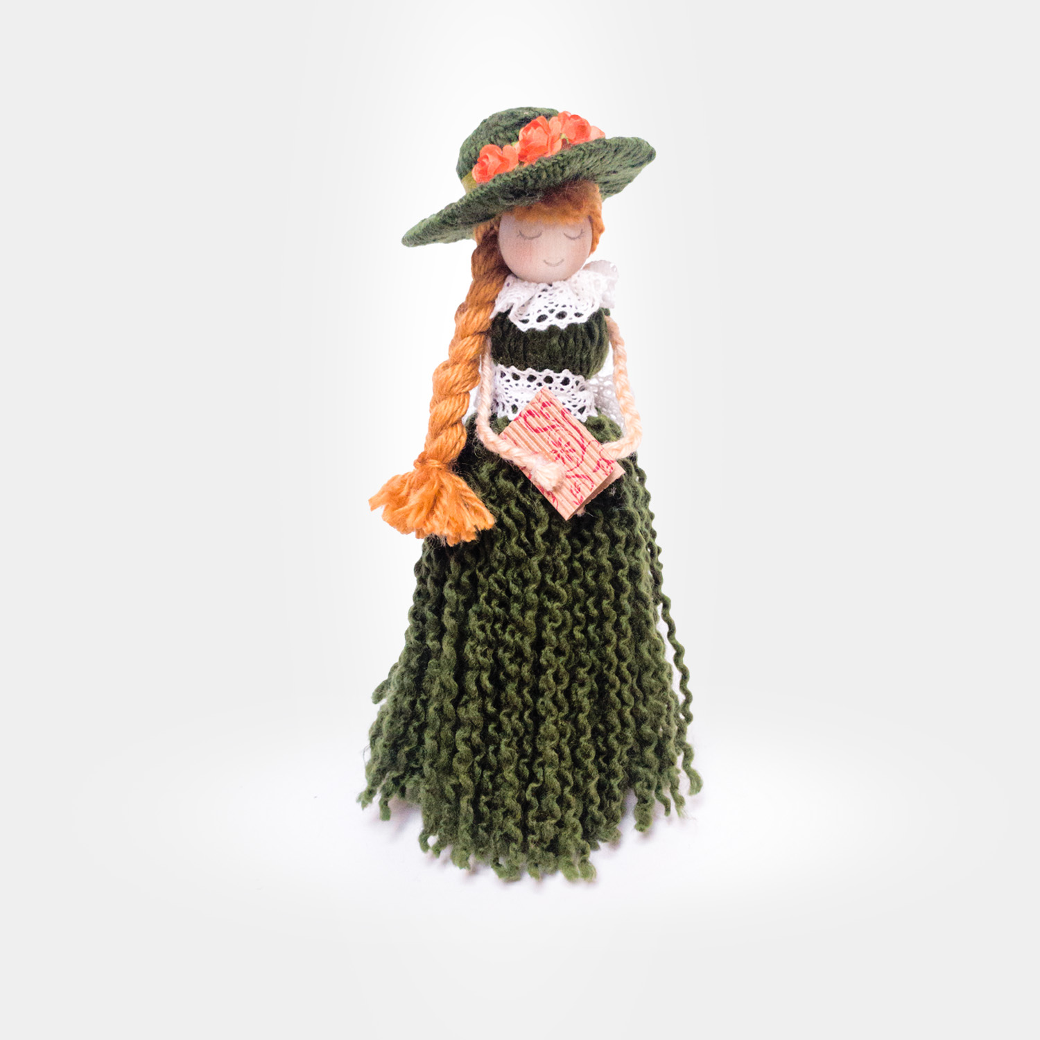 Prezent Handmade, Lalka Zielona Anna, 28 CM, Sosnowa Pracowania