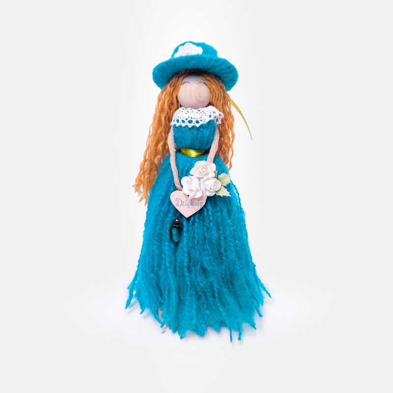 Prezent Handmade, Lalka Niebieska Renata, 28 CM, Sosnowa Pracowania