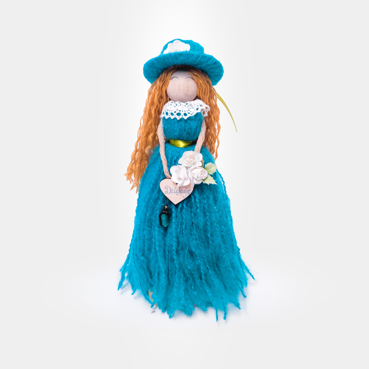 Prezent Handmade, Lalka Niebieska Renata, 28 CM, Sosnowa Pracowania