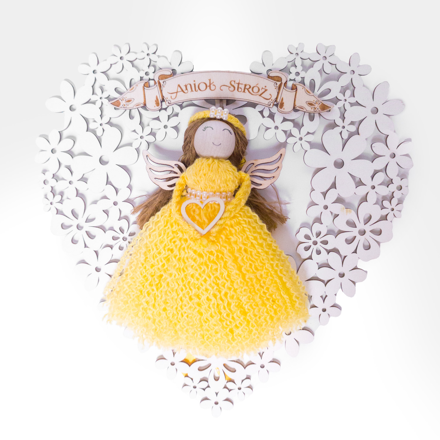 Prezent Handmade, Anioł Stróż Żółty Serce